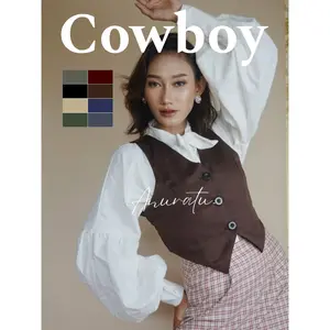 COWBOY Vest Wanita Vintage aesthetic|Anuratu store Official