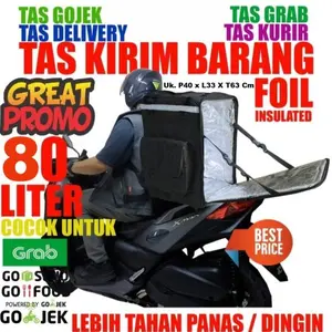 Tas aluminium ransel thermal jumbo kurir delivery bekal makanan Pizza