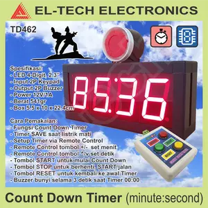 Display LED Digital Timer Counter Count Down Up Second Minute Hour Meter Detik Menit Jam Waktu Masa Kerja Hitung Mundur Maju Stopwatch Stop Watch Alarm GO START STOP RESET Industri Pabrik Olah Raga Olahraga Ujian Tanding Permainan Pertandingan B