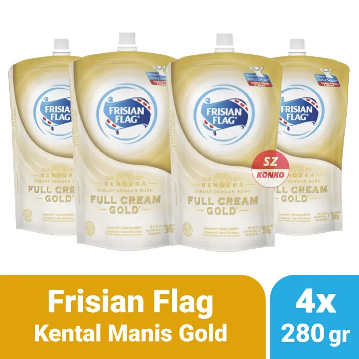 Paket 4x Frisian Flag - Full Cream Gold 240 gr - Susu Kental Manis Pouch