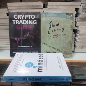 Paket 3 buku crypto trading guide, slow living, dan mindset. langsung dapat 3 buku.