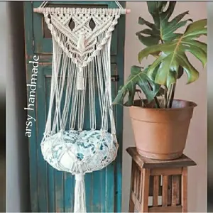 Hammock ayunan kucing Macrame / Ayunan Kucing / Tempat Tidur Kucing