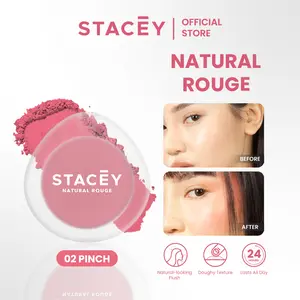 STACEY Natural Rouge Powder Blush - Blush On Pigmented Creamy Blendable