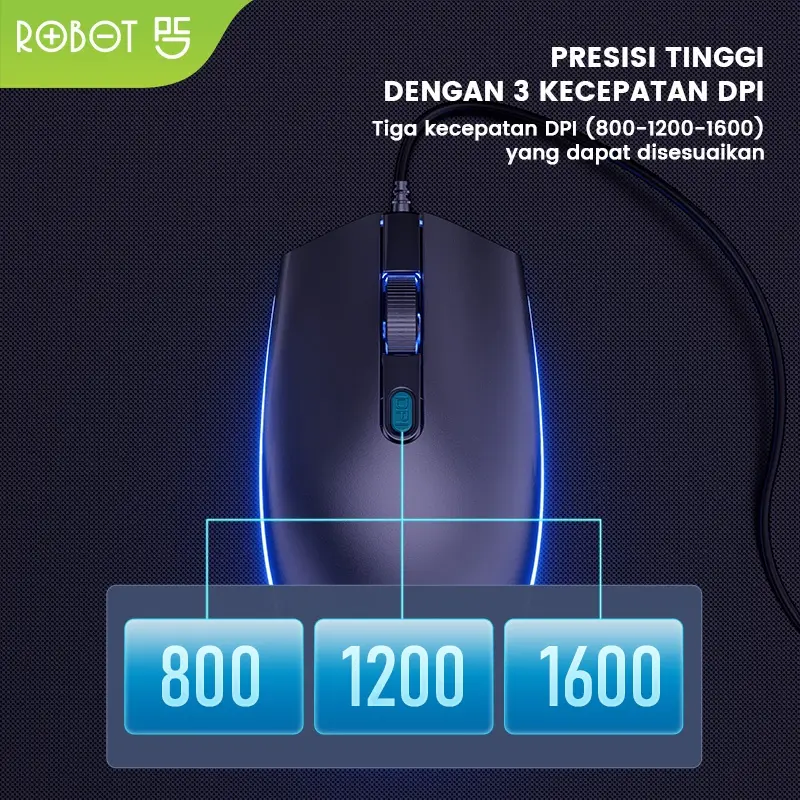 ROBOT Mouse USB Kabel M100 1200 DPI 7