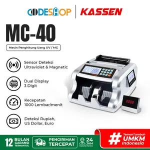 Mesin Penghitung Uang Kassen MC-40 Money Bill Counter Dual Display Deteksi Uang P4lsu