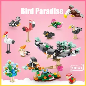 DIY 3D Bird Building Bricks Block Balok Burung Susun Mainan Anak - Merak / Flamingo / Rajawali