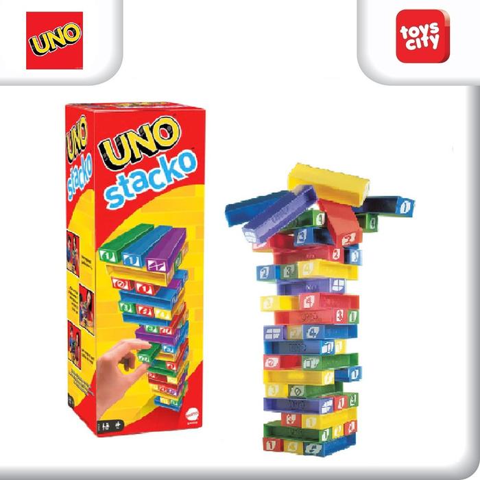 Gambar Mattel Games UNO StackoGame for Kids and Family with 45 Colored Stacking Blocks dari Toys City Kota Administrasi Jakarta Selatan Tokopedia