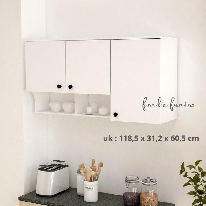 Gambar KITCHEN SET ATAS 3 PINTU LEMARI RAK DAPUR GANTUNG DAHLIA KC WU 120 dari FURNIDECO Kota Administrasi Jakarta Barat Tokopedia