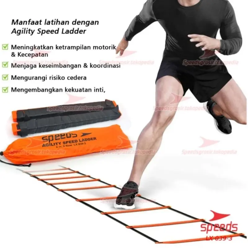 AGILITY LADDER AGILITY PRACTICE TANGGA KETANGKASAN 8 METER SPEEDS 39-3 1
