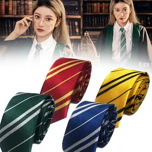 Dasi Inggris Unisex Dasi Biru Garis Cosplay Hary-Poter Kostum Hermione/Hogwarts Uniform Dasi Inggris