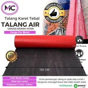 Karpet Talang Air 110 90 55 cm Permeter Alas Atap Talang Air Rumah Kandang Kanopi Pagar Warna Merah Hitam Anti Bocor Rembes Bahan Lentur Elastis Fleksibel Tidak Mudah Sobek Harga Per Meter