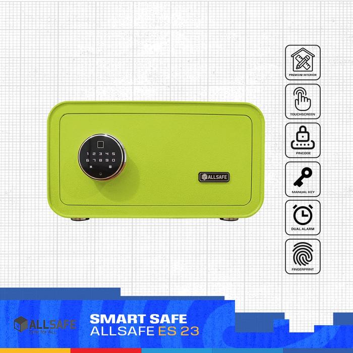 Gambar PROMO Brankas Mini fingerprint ALLSAFE AS-ES 23 TOUCH - Green dari Biru International Kota Administrasi Jakarta Utara Tokopedia