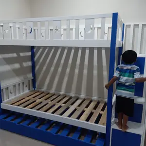 Tempat tidur anak tingkat ukuran 100x200x180 tambar kasur sorong di bawah