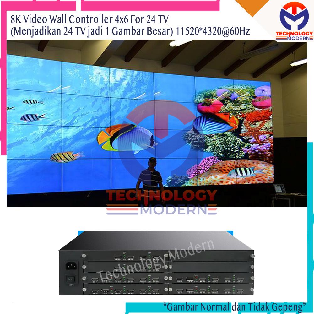 8K Videowall Controller 4x6 For 24 TV With High Resolusi 11520*4320@60H