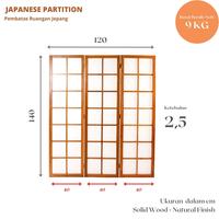 Gambar SHOJI 140 - 3 Panel Partisi Pembatas Ruangan Lipat Sekat Sketsel Kayu - 3P NA dari Tatami Indonesia Kab. Sidoarjo 5 Tokopedia