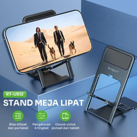 Gambar HOLDER ROBOT RT-US12 STAND HANDPHONE FOLDABLE PORTABLE DUDUKAN HP TABLET LIPAT MEJA HIGH MATERIAL - BLACK dari btgcom Kota Denpasar 5 Tokopedia