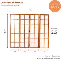 Gambar SHOJI 140 - 4 Panel Partisi Sketsel Kayu Furniture Minimalis Pembatas Ruangan Lipat - 4P NA dari Tatami Indonesia Kab. Sidoarjo 5 Tokopedia