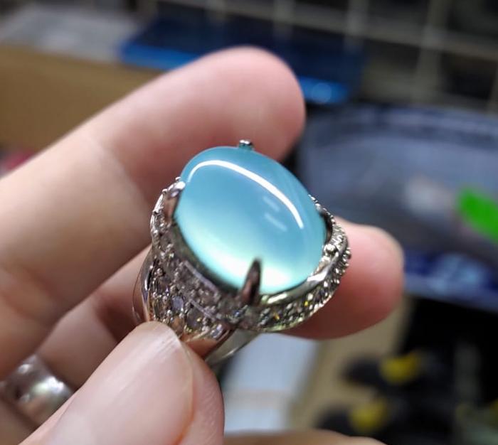 Gambar Batu Natural Blue Chalcedony AK007 Giwang Isitimewa Body Kaca Ikatan Perak dari CNC phoneshop Kota Administrasi Jakarta Pusat Tokopedia