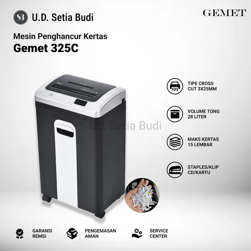 Mesin Penghancur Kertas Gemet 325C Asli dan bergaransi 0