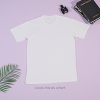 Gambar kaos polos O-neck pendek putih size ML dari KAOS POLOS KPDM Kab. Bekasi 2 Tokopedia