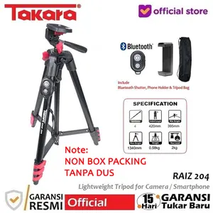 Takara Raiz 204 Bluetooth Tripod for HP, Camera, Mirrorless, etc.