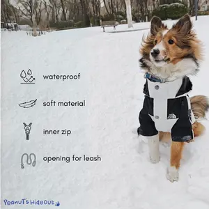 Zipped dog jacket (white) | Jacket for dog / baju anjing / jaket anjing