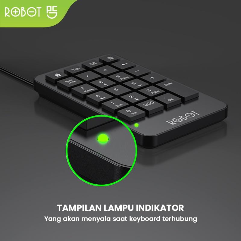 Robot Keyboard Numerik Numpad USB RK01 Black 1