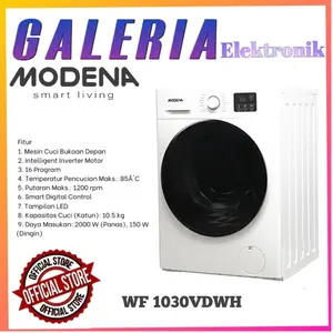 Modena Mesin Cuci Front Loading WF 1030 VDWH - 10 Kg