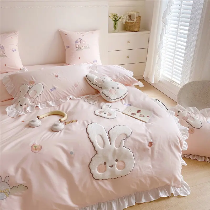 Bedcover set 120x200 160x200 anak perempuan laki laki aesthetic seprei anak karakter 3D Korean Premium Seprei katun Jepang Lembut