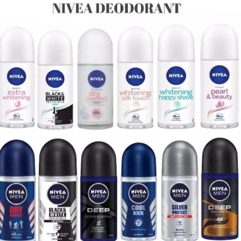 Nivea Deodorant Roll On All Varian 25ml / 50ml / Extra Brightening / Happy Shave / Pearl & Beauty / Deodorant Men Pria Deep / Cool deodorant aman Nivea Deodorant Roll On All Varian 25ml / 50ml / Extra Brightening / Happy Shave / Pearl & Beauty / Deodorant Men Pria Deep / Cool deodorant aman