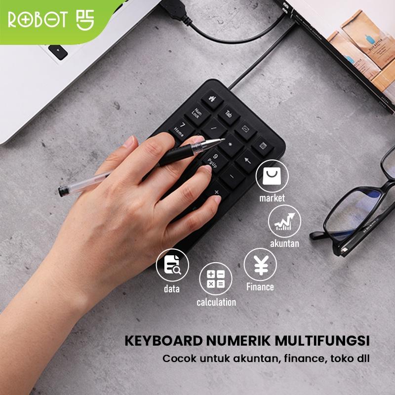 Robot Keyboard Numerik Numpad USB RK01 Black 6