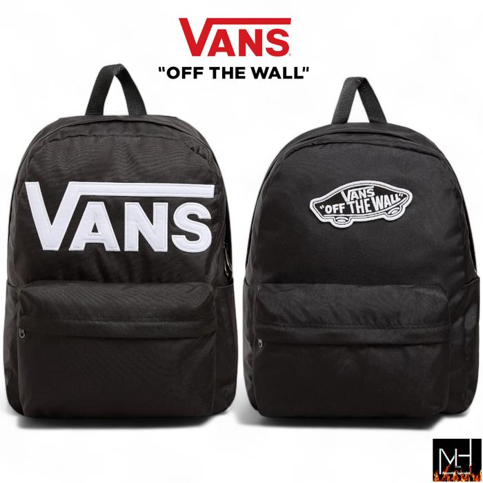 casual backpack all black vans realm backpack Promo Tas Ransel Vans Backpack Logo Black Original 100% realm black,  logo Kota Administrasi Jakarta Barat Myhandstore Tokopedia