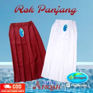 Rok Maxi Rempel SD Merek SERAGAM warna Merah I Putih