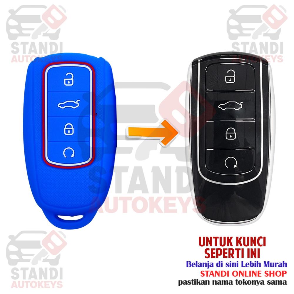 Silikon Kunci Remote Cover Sarung Smartkey Chery Omoda 5 E5 Tiggo 7 Tiggo 8 Pro Max - Hitam