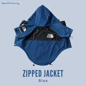 Zipped dog jacket (blue) | Jacket for dog / baju anjing / jaket anjing