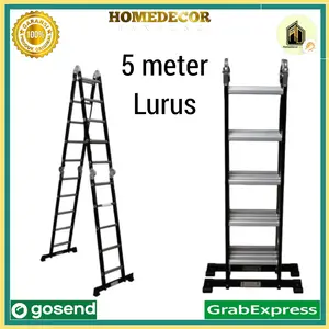 multipurpose ladder black 4 x 5 ( 5.13 meter ) tangga lipat krisbow