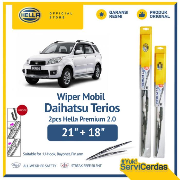 Gambar Wiper Mobil DAIHATSU Terios 21" + 18" (2pcs) - HELLA Premium 2.0 dari Hella Indonesia Official Store Kota Administrasi Jakarta Pusat Tokopedia