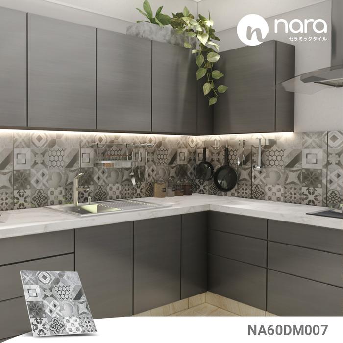 Gambar GRANITE NARA CERAMICA 60x60 cm - NA60DM007 - SAYAMA DECO GREY dari Nara Ceramica Kota Administrasi Jakarta Utara Tokopedia