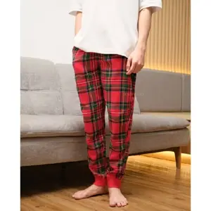 Celana Tidur Jogger Pria O N Matching Plaid Flannel Joger Pajama Lounge Pants Red - Piyama Tidur Pria Big Size Jumbo