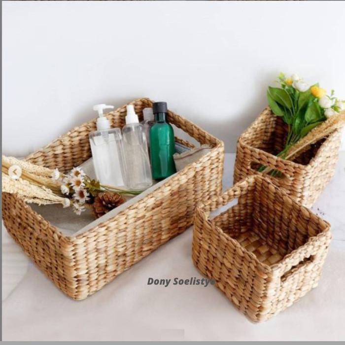 Product Introduction of 3in1 Box | Keranjang Anyaman Eceng Gondok | Tempat Penyimpanan Enceng 0