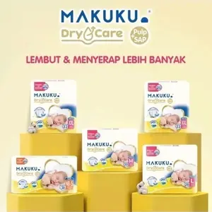 Makuku Dry Care Diapers NBS38 M30 L28 XL24 XXL22 Popok Anak Bayi Pants Tape Perekat