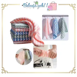 BY680 Kain Lap Piring Anti Minyak Bahan Microbulu / Kain Lap Serbaguna Bahan Microbulu