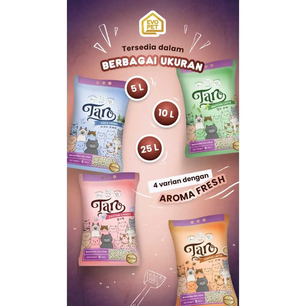 TARO 5ltr Pasir Gumpal Wangi 5ltr - Pasir Kucing Gumpal Wangi