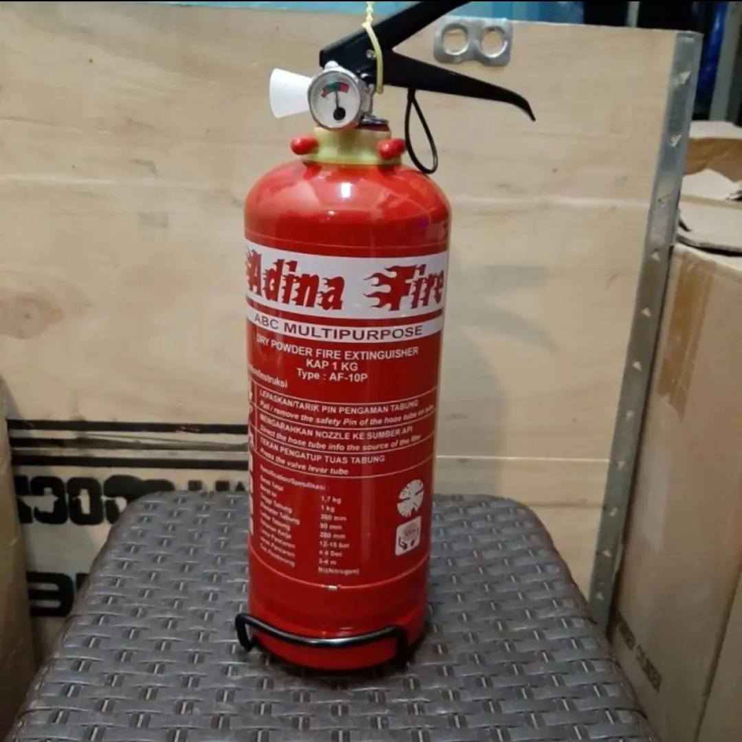 Adina Fire Tabung Pemadam 1KG APAR 1KG Model AF-10P ABC Dry Powder Fire Extinguisher Terlaris Berkualitas Tinggi untuk Keamanan Aset Anda