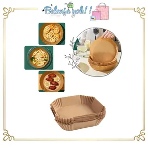 BY640 50PC Kertas Minyak Air Fryer Sekali Pakai Ukuran 20cm Bahan Kertas Silikon Anti Lengket