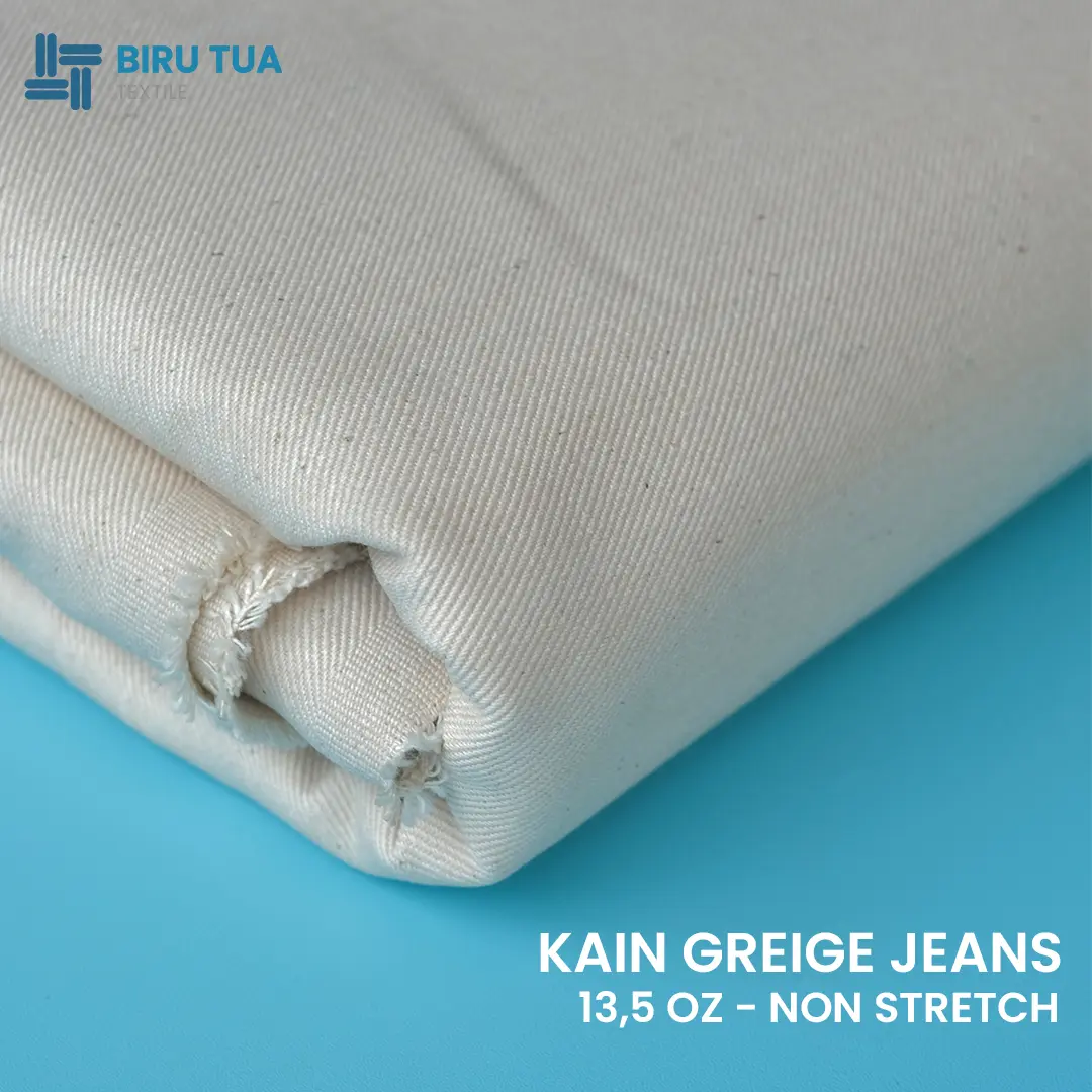 Bahan Greige Jeans Katun | 13,5 Oz / Non-Stretch / Denim Celana / Tote Bag / Tas  0,5 YARD (45 cm)