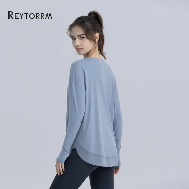 Reytorrm Baju Olahraga Wanita Lengan Panjang Kaos T-Shirt polo kemeja 8