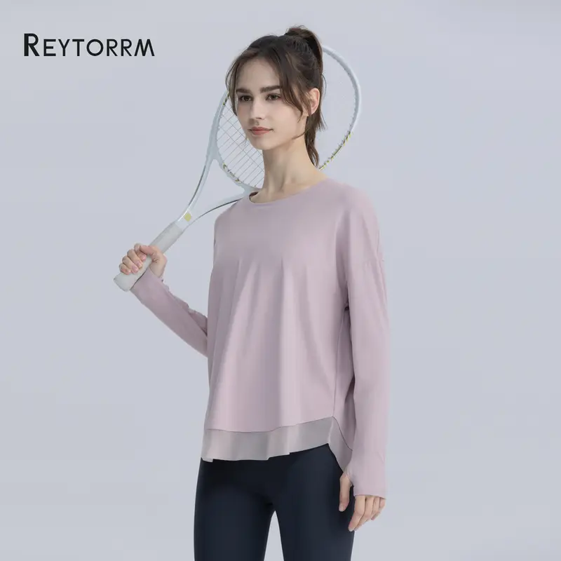 Reytorrm Baju Olahraga Wanita Lengan Panjang Kaos T-Shirt polo kemeja 3