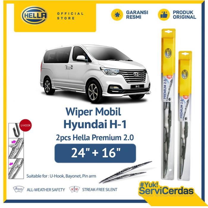 Gambar Wiper Mobil Hyundai H-1 24” + 16” (2pcs) - HELLA Premium 2.0 dari Hella Indonesia Official Store Kota Administrasi Jakarta Pusat Tokopedia