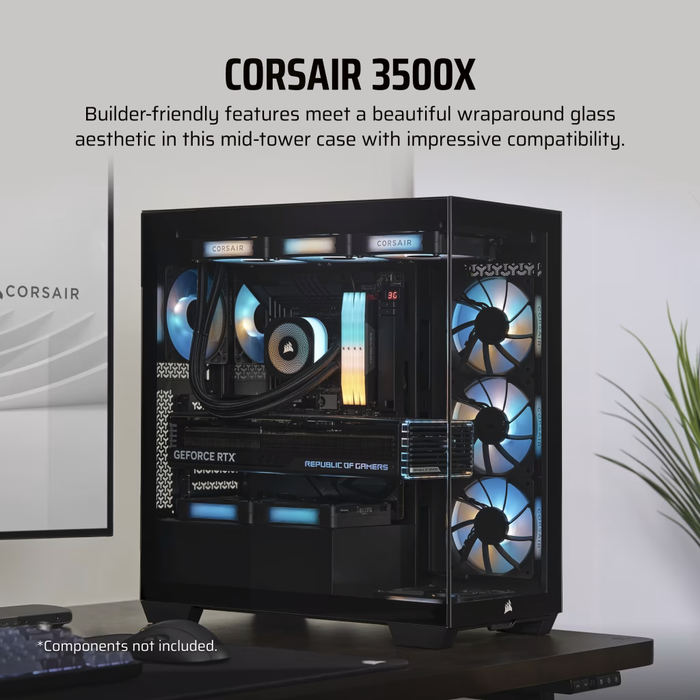 Gambar CORSAIR 3500X BLACK MID TOWER PC CASE CASING GAMING CHASSIS dari SOS SPORT ONLINE SHOP Kota Administrasi Jakarta Pusat Tokopedia